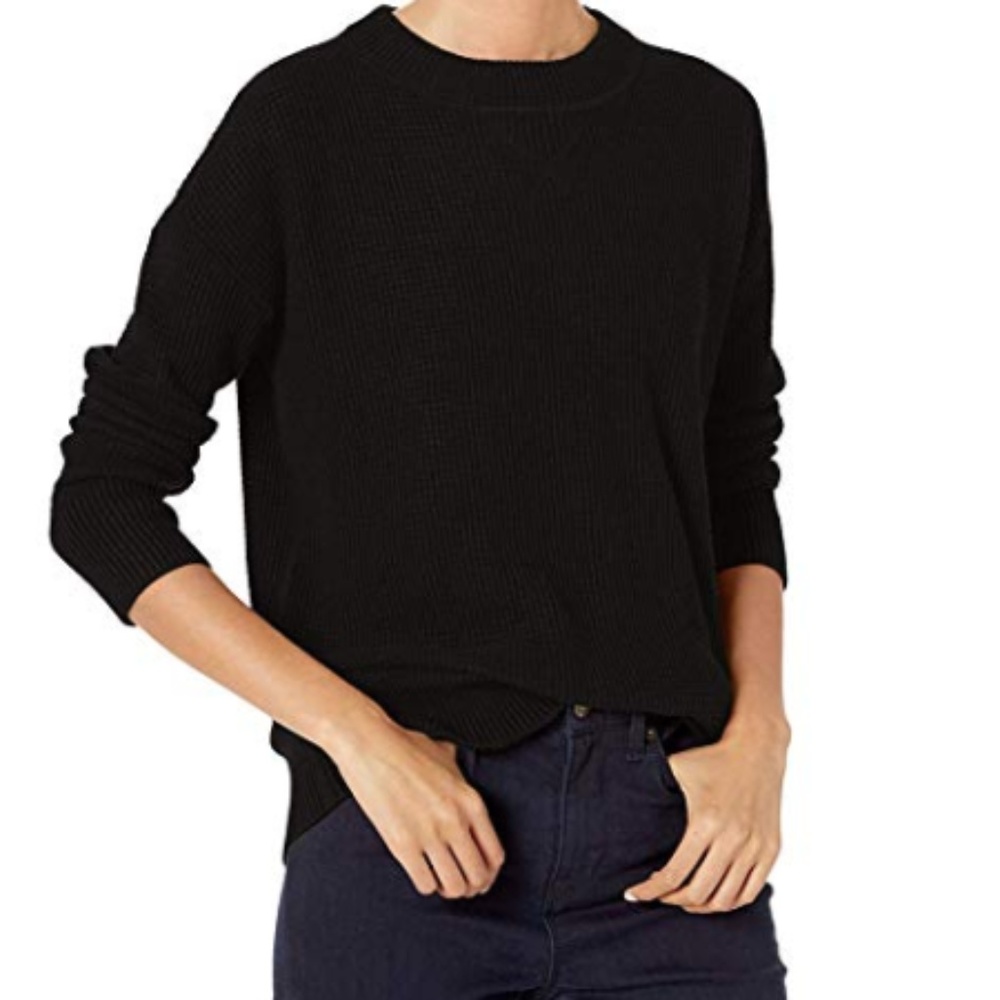 Wool Blend Thermal Stitch Crewneck Sweater
